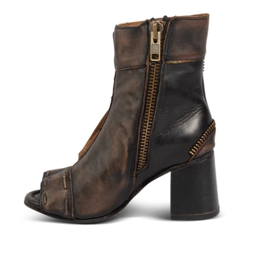 FREEBIRD-ZOMBIE
Brown Leather Peep-Toe Ankle Boots - Picture 2 of 6
